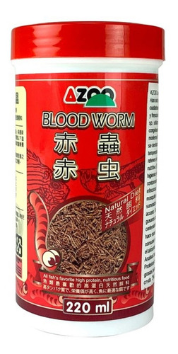 Blood Worm Azoo Pote De 20 Gr O 220 Ml Para Peces Acuario