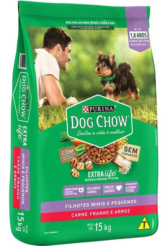Alimento Dog Chow Pet Filhote Raça Pequena Sabor Frango 15kg