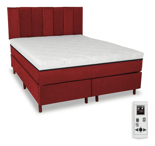 Colchão Magnético King 1,93x2,03 Massageador Energia Bio Quântica Infra Vermelho Anti Germes + Cama Box + Cabeceira