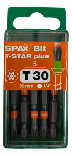 Punta Para Tornillos Spax T30 X 50mm T-star Plus (5 Pieza)