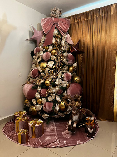Moño Doble Lazo Sencillo 85 Cm Adorno Pino Navidad Hermosos