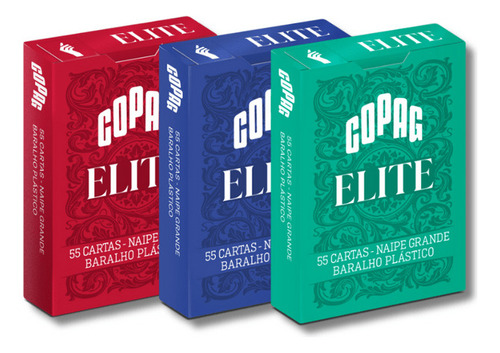 Kit 3 Baralhos Elites - Copag Naipe Grande