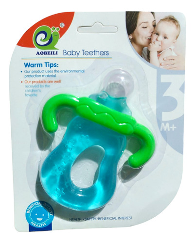 Mordedera De Agua Silicon Textura Suave Refrigerante Bebe3+ Azul Claro Biberon