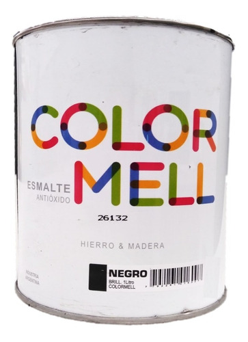 Esmalte Antióxido Color Mell Venier Negro Sat 0.5 Lt Sibaco