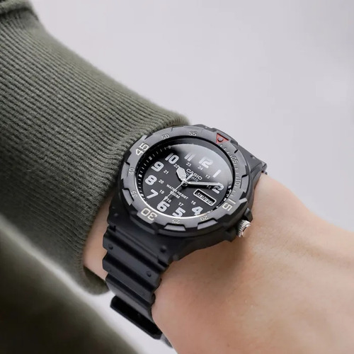 Reloj Hombre Casio Mrw-200h-1bv Fechador Marco Giratorio