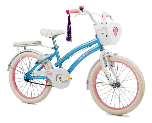 Bicicleta Infantil Olmo Tiny Dancers R20 Frenos V-brake Rosa Color Celeste