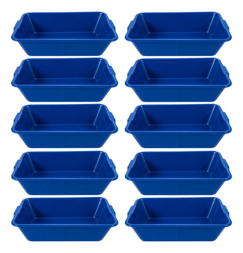 Kit 10 Caixas De Massa 40 Litros Azul Afort