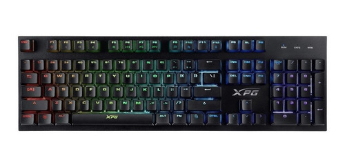 Teclado gamer XPG Infarex K10 QWERTY inglés US negro con luz 9 colores