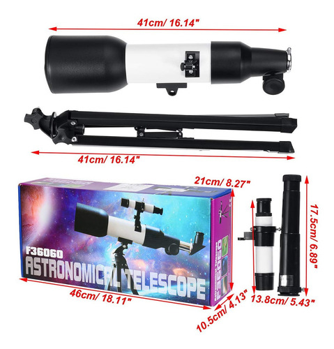 Imagen 7 de 10 de Telescopio Astronomico Refractor Monocular Portatil Tripode