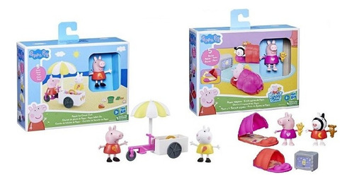 Playset Set Peppa Pig 1 Figura Fiesta Pijamas Carrito Helado