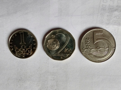 3 Monedas República Checa 1-2-5 Koronas Deferentes Fechas(x