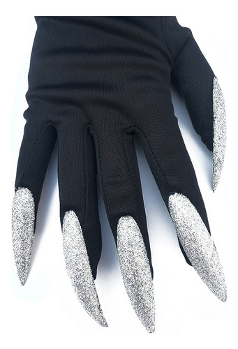 Guantes Largos For Uñas, Color Negro Bruja, Guantes For Co