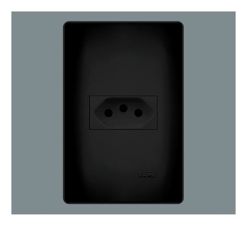 Kit 3 Tomadas 10a Fame 2p+t 4x2 Habitat Black Preta Ref.4052