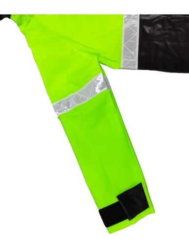 Imagen 7 de 10 de Impermeable Verde Para Motociclista C/reflejantes Impermexa
