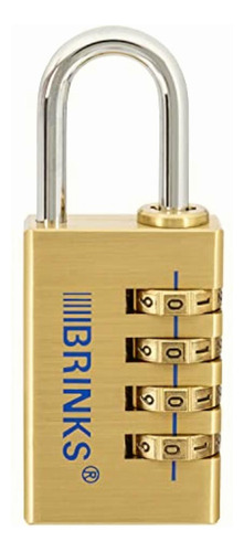 Brinks 171-30051 Solid Brass Resettable Combination Padlock,