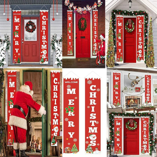 . Feliz Navidad Decoración Porche Letrero Banners Navideña