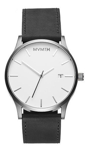 Reloj Mvmt Clásico Blanco/ Cuero Negro