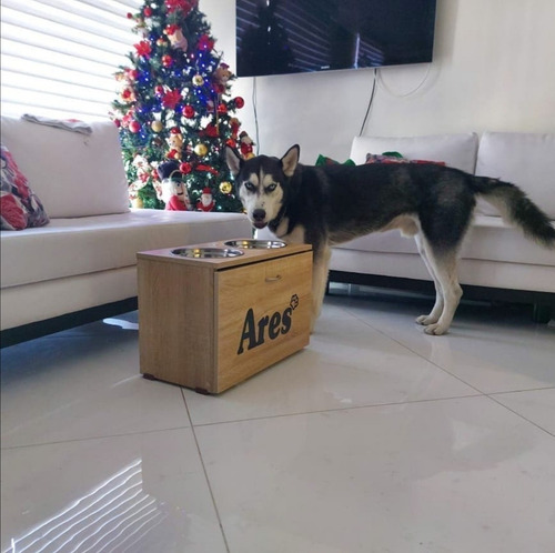 Comedero Madera Perro Grande Elevado