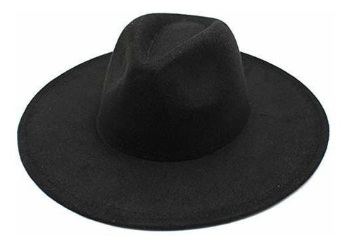 Sombrero Fedora Clásico De Ala Ancha De Color Sólido Para Mu