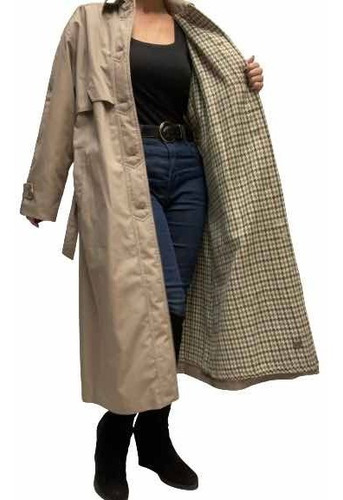 Trench Impermeable Vintage Mujer Talle M Amplio Alucinante (Usado)