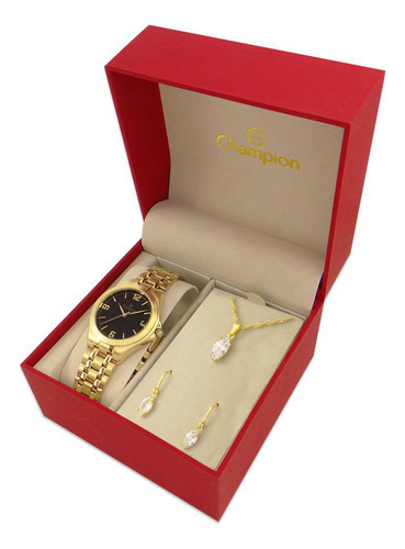 Relógio Champion Feminino Dourado Prova D'agua Original
