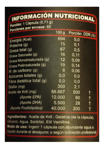 Krill Oil Pack 1 X 60 Caps Aceite De Krill Epa Y Dha Sabor Natural FNL