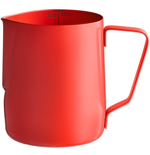 Jarra Barista Pitcher Arte Late Con Medida 12oz Roja