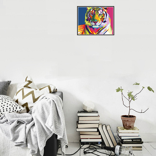 Broca Completa Diy 5d Com Pintura De Diamante Colorida Tiger