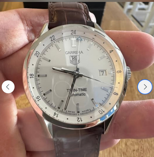 Reloj Para Caballero Tag Heuer Marrón Acero Blanco (Usado)