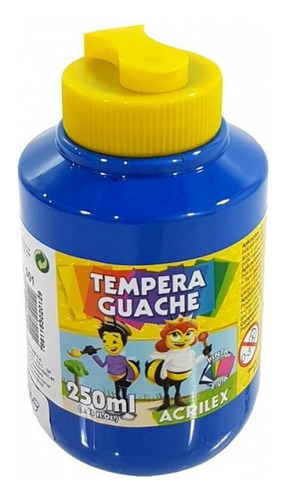 Tinta Tempera Guache Escolar Acrilex 250ml Cor Azul