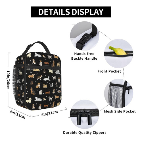 Bolsa De Almuerzo Oplp Con Diseno De Perros Lindos, Para ...