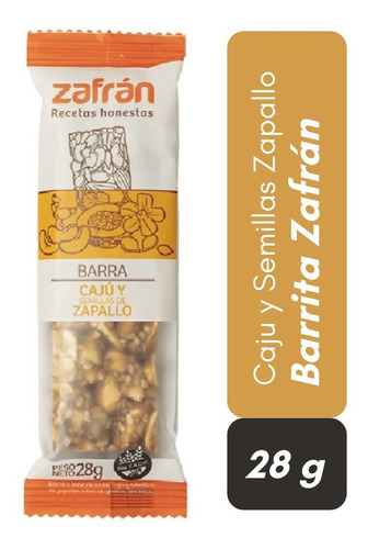 Barrita Zafran Caju Y Semillas Zapallo 28g Sin Tacc Veganas