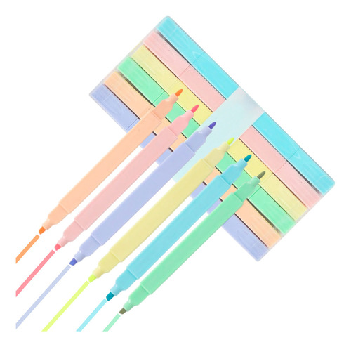 Marcatexto Resaltador Doble Punta Subrayador Plumon Kit 6pzs