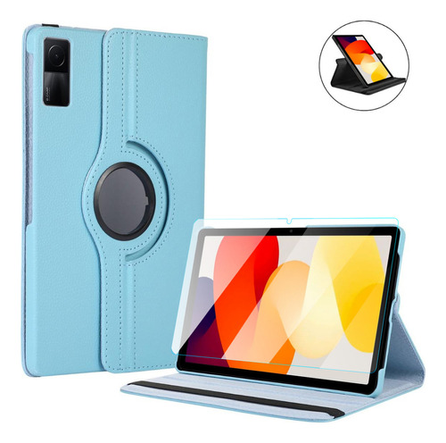 Kit Case 360° + Película De Vidro Para Xiaomi Redmi Pad Se Cor Azul-claro