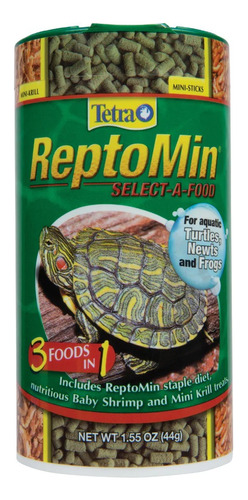 Reptomin 44gr Comida 3 En 1 Tortugas Mini Krill Shrimp Stick