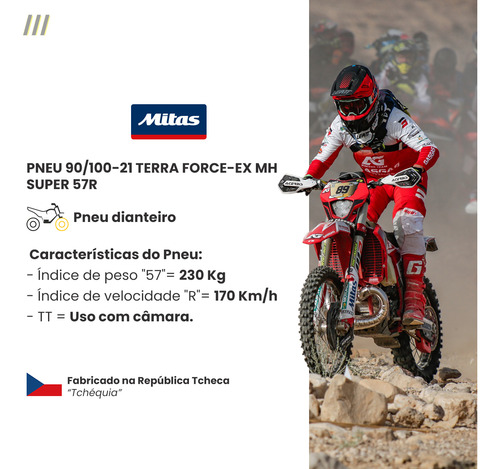 Pneu Dianteiro Mitas 90/100-21 Terra Force-ex Mh 57r Super