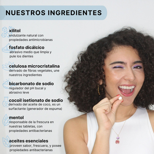 Teethtab Pasta Dental En Tabletas Sin FlĂșor Tropical 20g