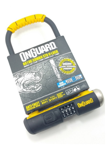 Imagen 5 de 5 de Traba U Onguard 8010c 11.5cm X 23cm Combinacion - Soporte