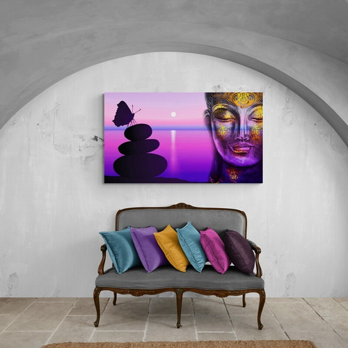 Cuadro Decorativo-purple Buddha-lienzo Canvas 100% Algodón
