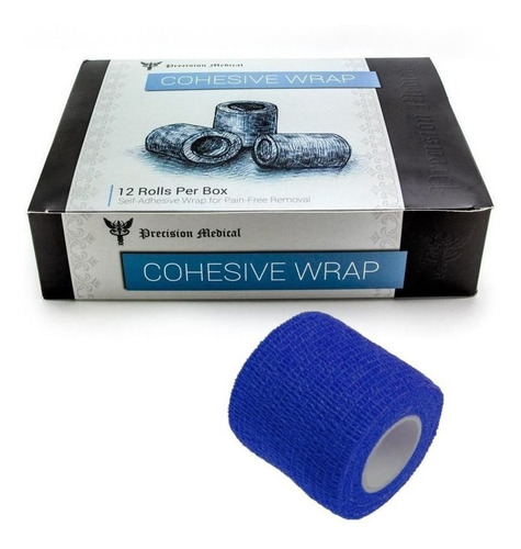 Fita Adesiva Bandagem Elastica Coesiva 12 Unidades Azul