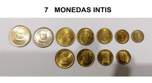 7 Monedas De Colección Grau De Los Intis 1985 - 1988 - Nuevo
