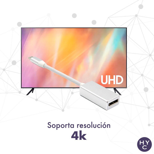 Imagen 7 de 10 de Adaptador Usb C A Displayport 4k Uhd Computadora Celular