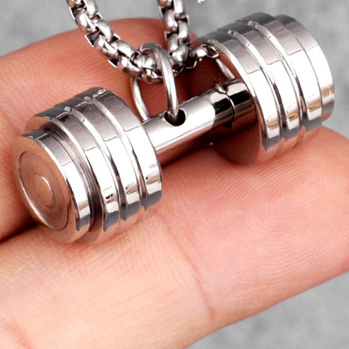 Colar Masculino Com Pingente Haltere