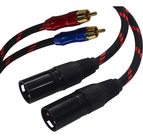 Cable 2 Xlr Macho A Doble Rca Macho, 1 Metro