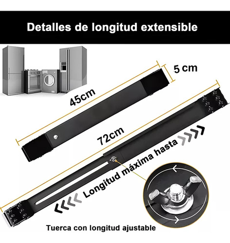 Soporte Ajustable Base Con Ruedas Para Refrigerador Lavadora