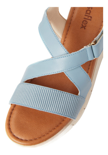Sandalias De Cuero Tacón Plataforma Celeste Usa - Ad1911cel
