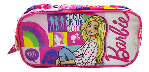 Cartuchera Barbie Portalápiz Focus On The Good Wabro Color Rosa Chicle