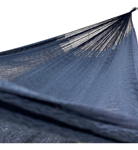 Hamaca Artesanal De Algodón Suave Hecho En Yucatán Premium  Azul Oscuro Azul Oscuro