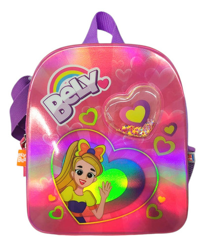 Kit Mochila Bely Primaria Niña Prinss Lentejuela Orignal Color Bely Rosa Pk Diseño De La Tela 3d