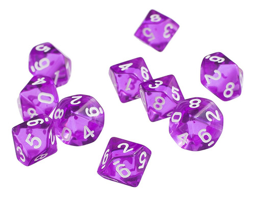 6 Colores 10pcs / Set Games Multi D10 Púrpura Púrpura